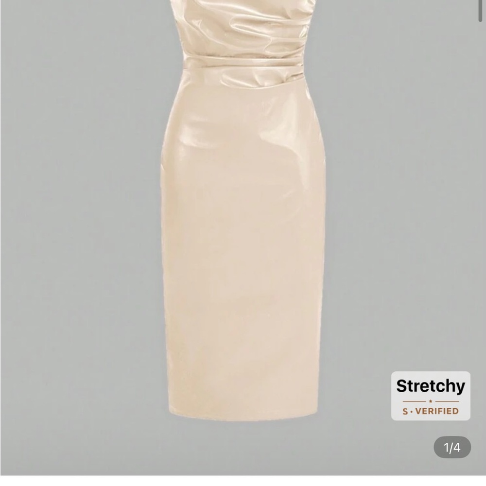 SHEIN Strapless Cream Dress